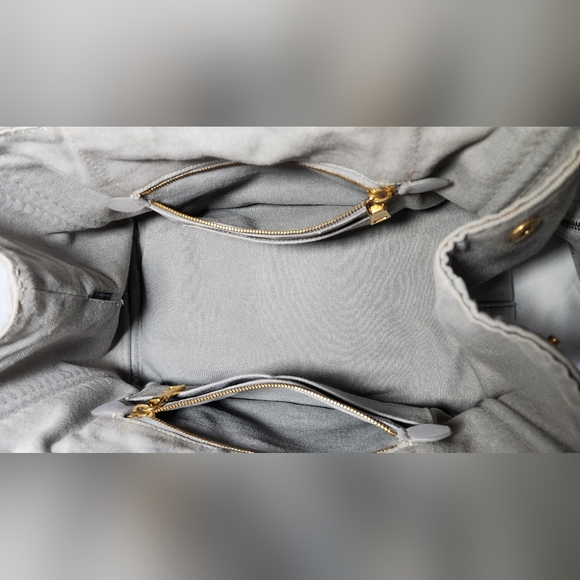 Prada Canapa denim hand tote medium size. Handles has slight discoloration. - Picture 14 of 16